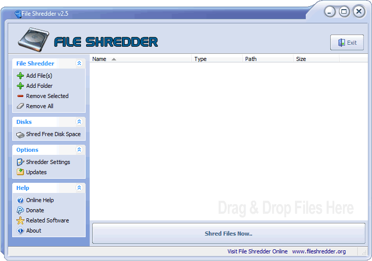 file shredder Freeware - löscht Daten sicher, so dass man sie von der Festplatte nicht mehr wiederherstellen kann
